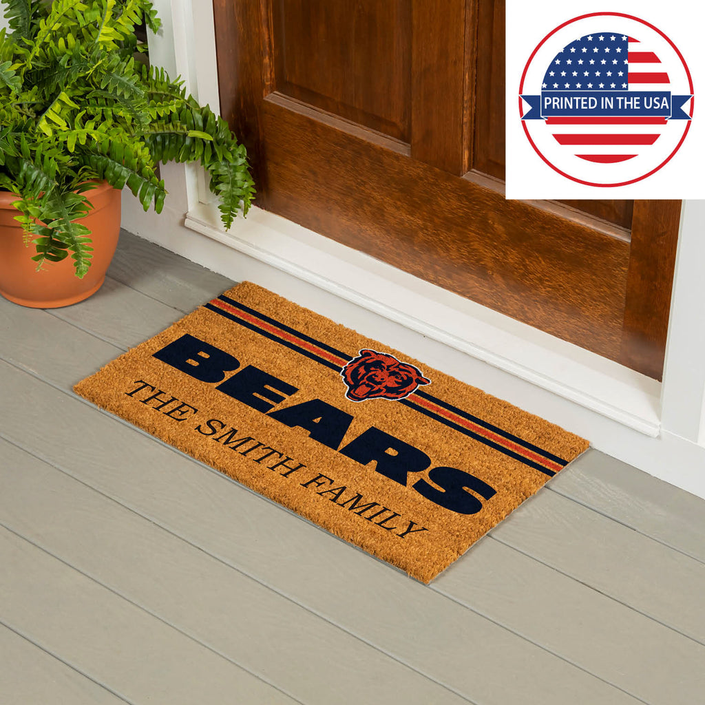 Chicago Bears Personalized Mat, Natural Coir with Color Logo, 30" x 18", Slide 15 of 15