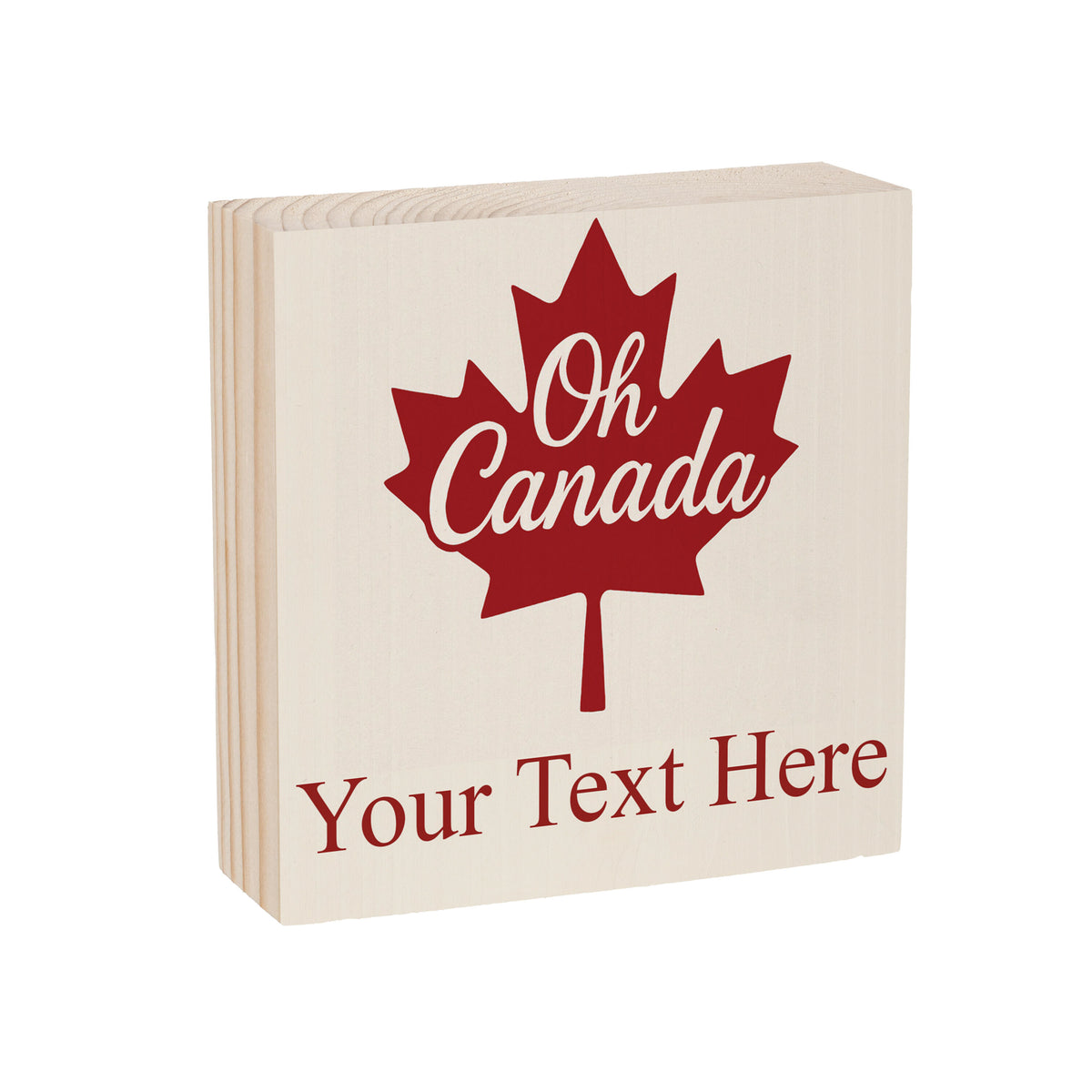 Canada Strong Vintage Sign Wood Block, "Oh Canada" With Personalization, 6"x6", Slide 3 of 3