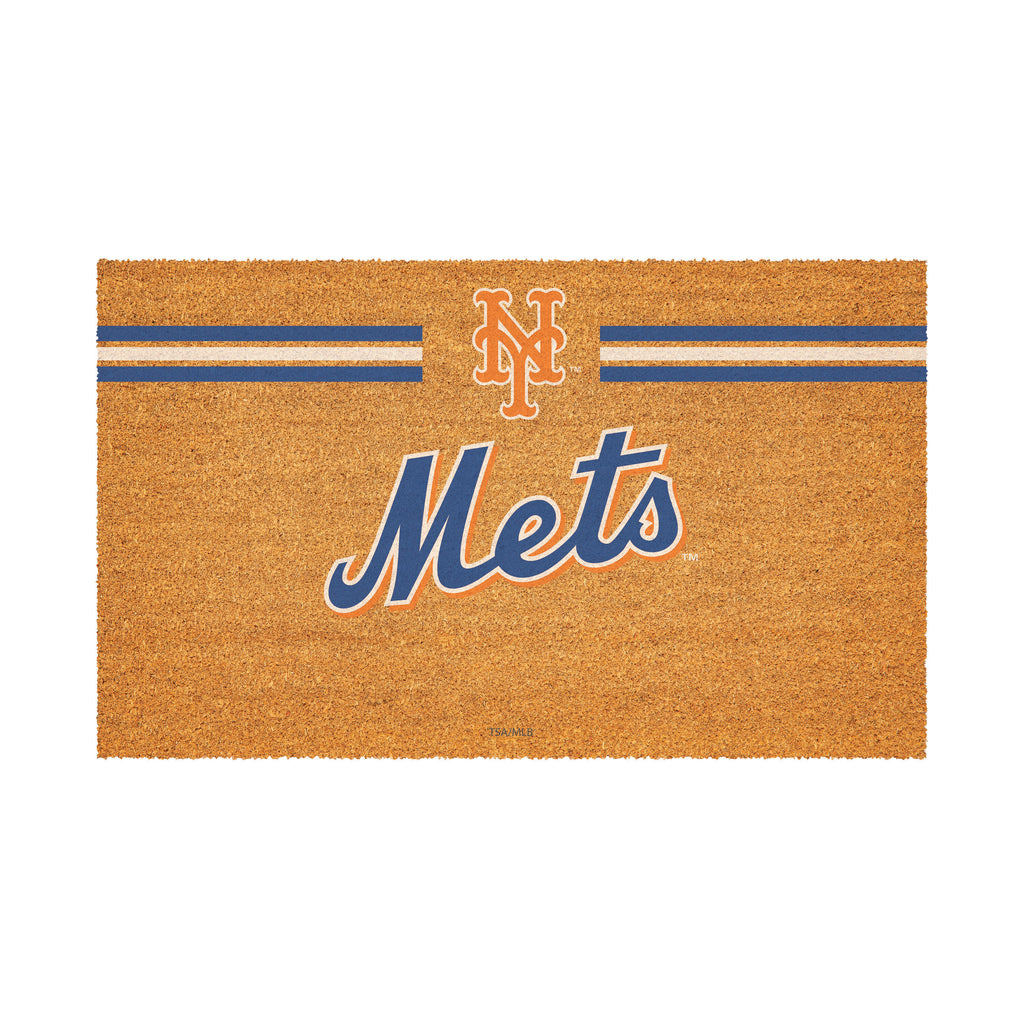 New York Mets Personalized Mat, Natural Coir with Color Logo, 30" x 18", Slide 2 of 4