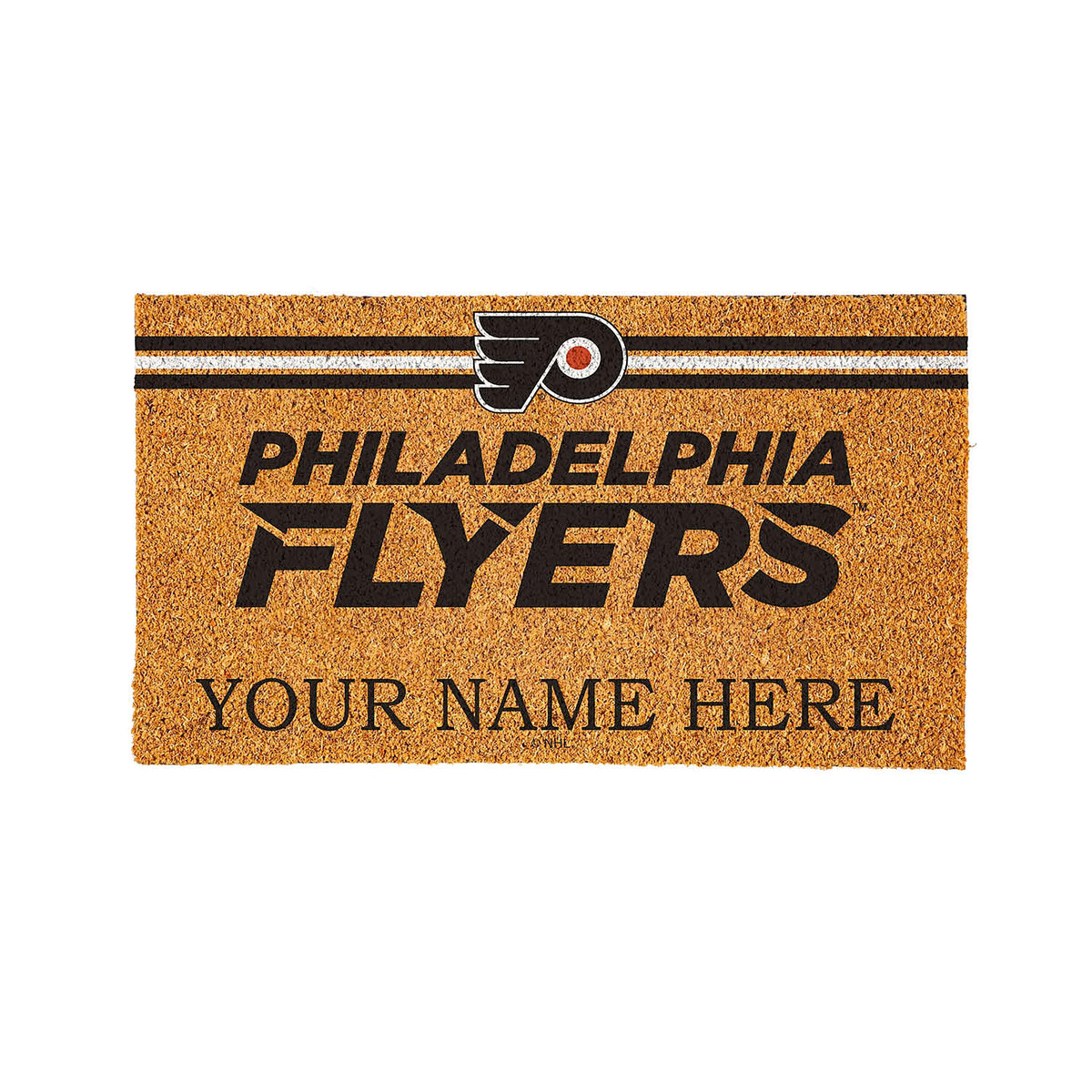 Philadelphia Flyers Personalized Mat, Natural Coir with Color Logo, 30" x 18"