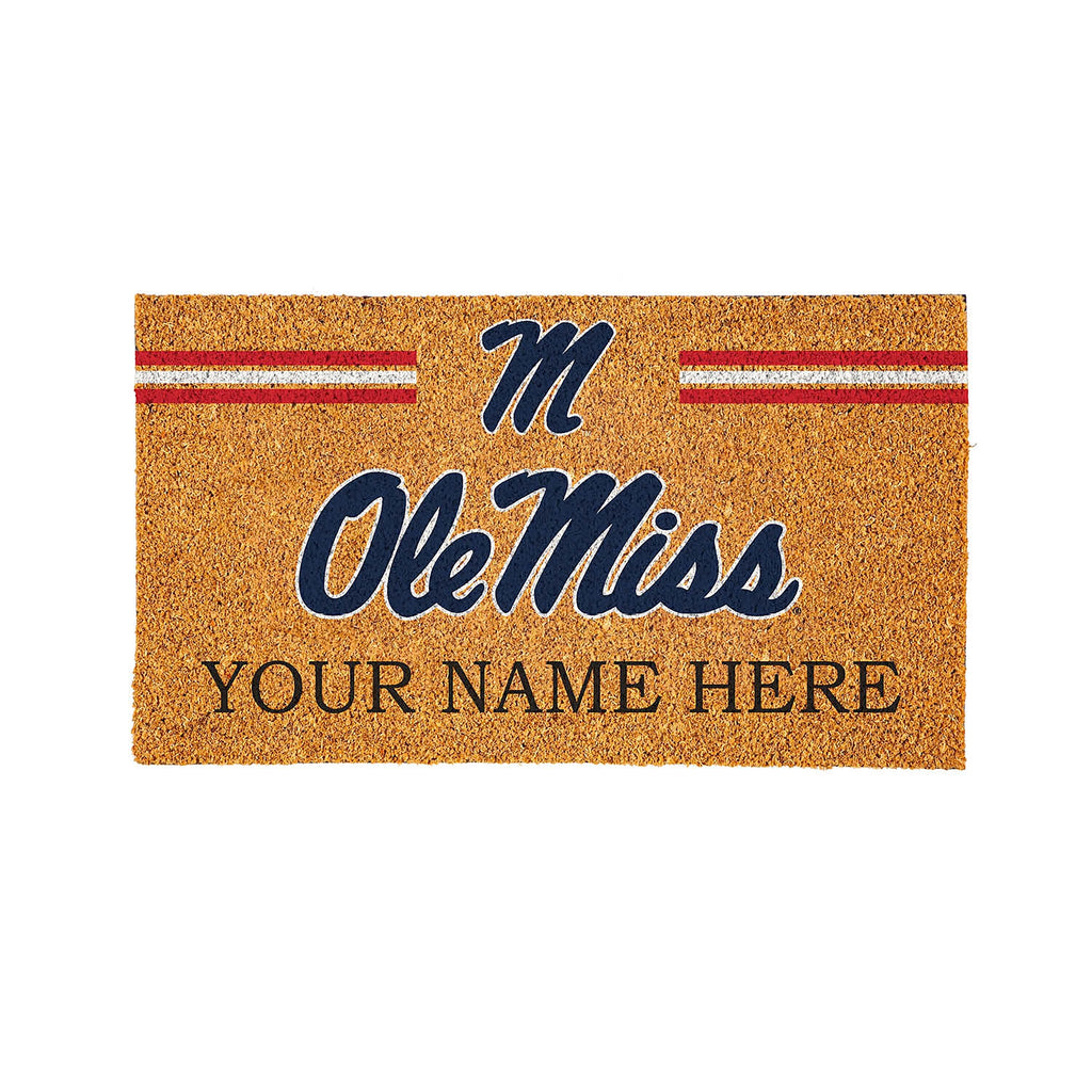 University of Mississippi Personalized Mat, Natural Coir with Color Logo, 30" x 18"