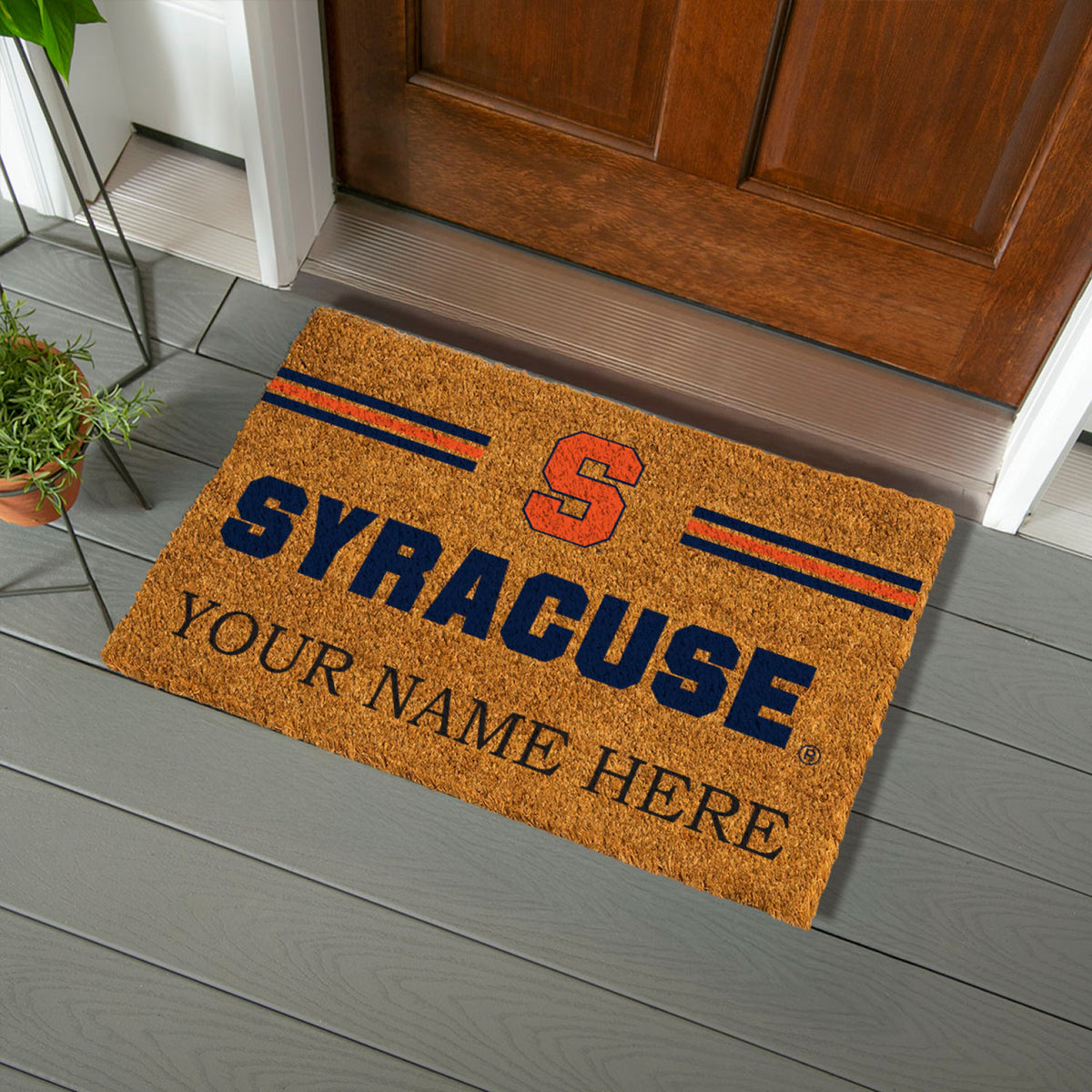 Syracuse University Personalized Mat, Natural Coir with Color Logo, 30" x 18", Slide 4 of 15