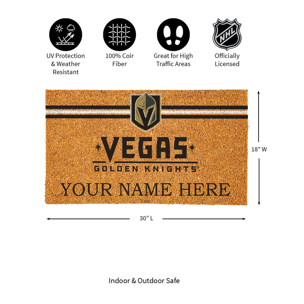 Vegas Golden Knights Personalized Mat, Natural Coir with Color Logo, 30" x 18", Slide 15 of 15