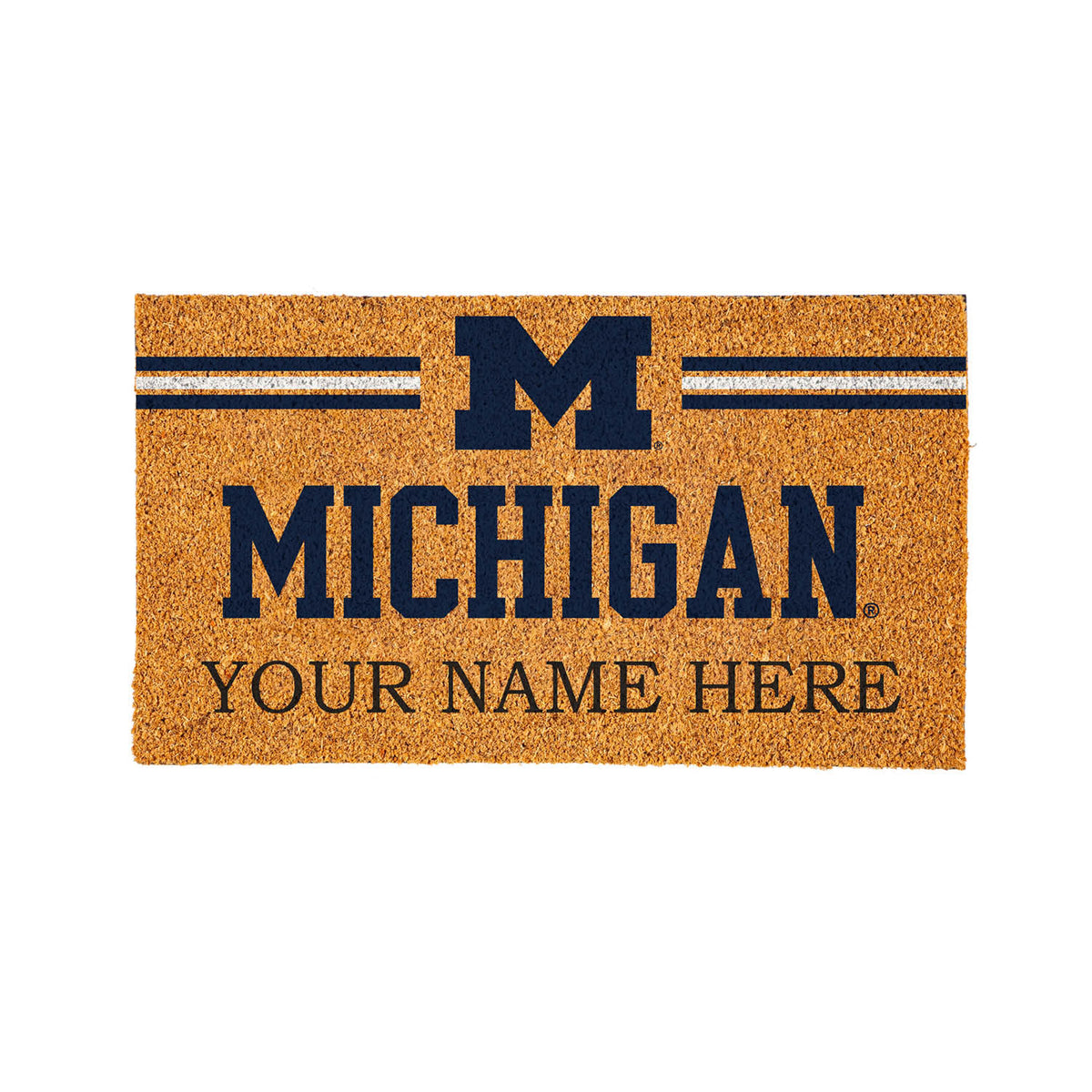 University Of Michigan Personalized Mat, Natural Coir with Color Logo, 30" x 18", Slide 10 of 15