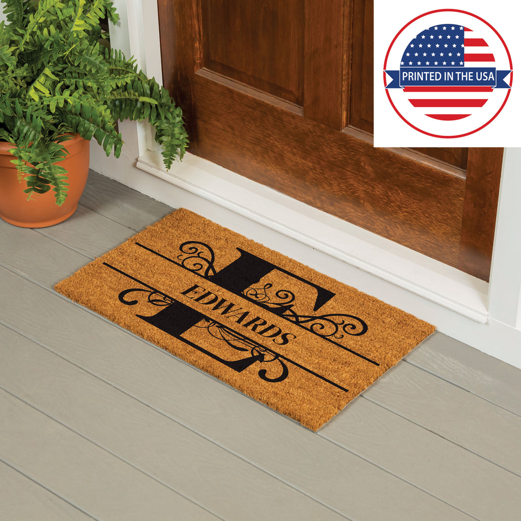Personalized Scroll Monogram Coir Mat 18"x30", Slide 32 of 40
