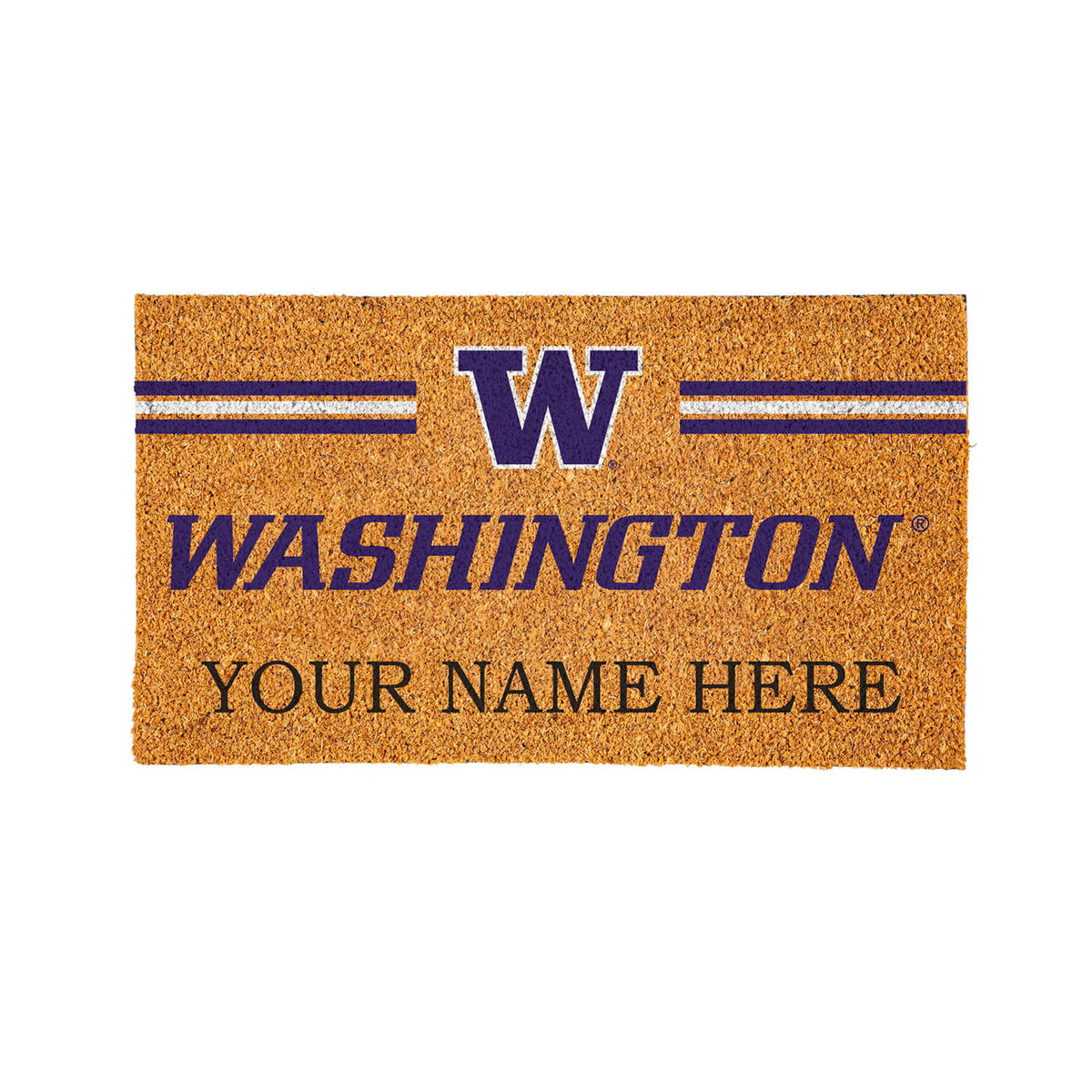 University of Washington Personalized Mat, Natural Coir with Color Logo, 30" x 18", Slide 11 of 15