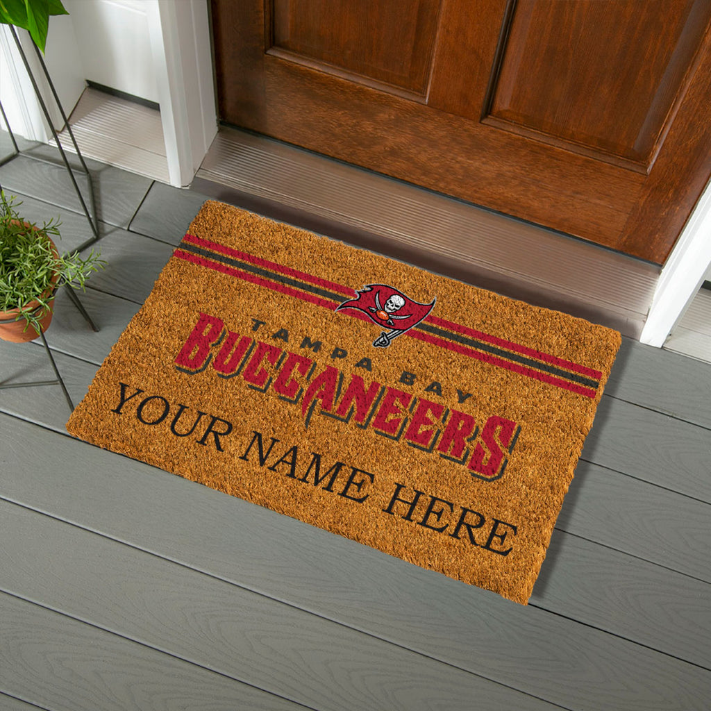 Tampa Bay Buccaneers Personalized Mat, Natural Coir with Color Logo, 30" x 18", Slide 4 of 15