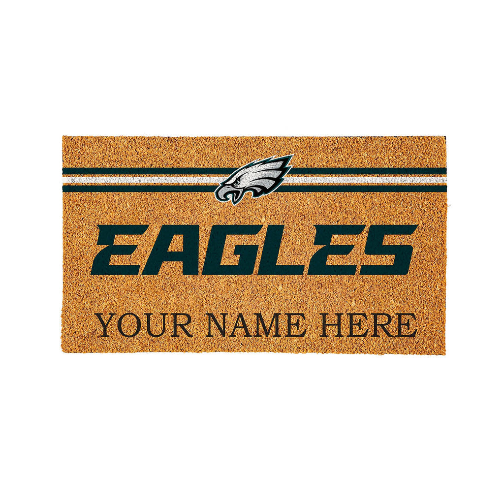 Philadelphia Eagles Personalized Mat, Natural Coir with Color Logo, 30" x 18"