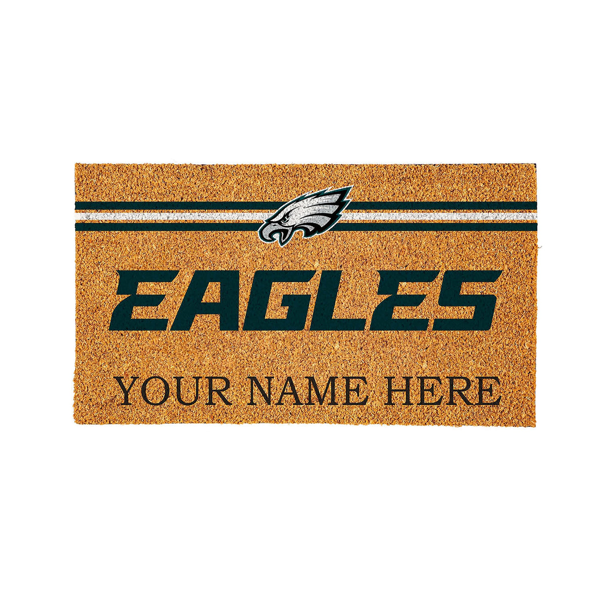 Philadelphia Eagles Personalized Mat, Natural Coir with Color Logo, 30" x 18"