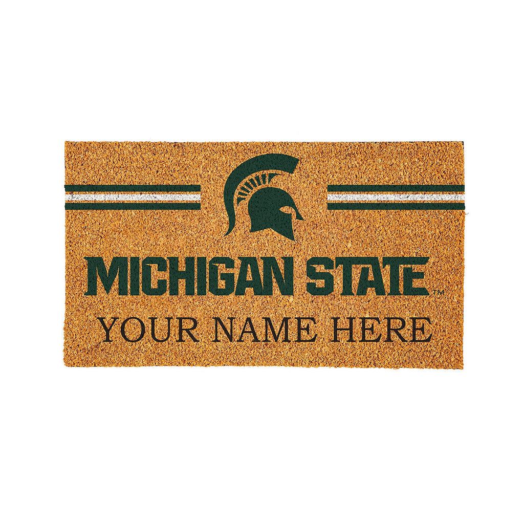 Michigan State University Personalized Mat, Natural Coir with Color Logo, 30" x 18"