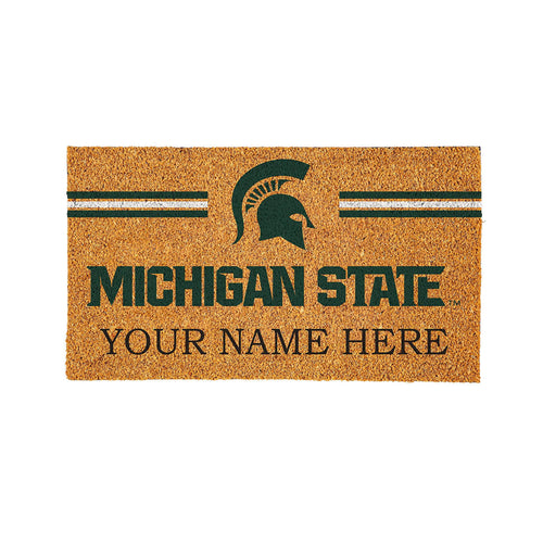 Michigan State University Personalized Mat, Natural Coir with Color Logo, 30" x 18"
