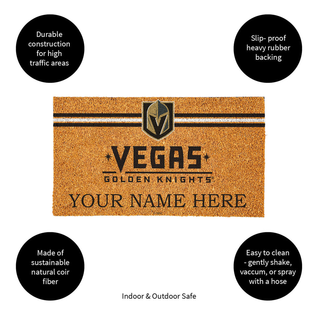 Vegas Golden Knights Personalized Mat, Natural Coir with Color Logo, 30" x 18", Slide 12 of 15