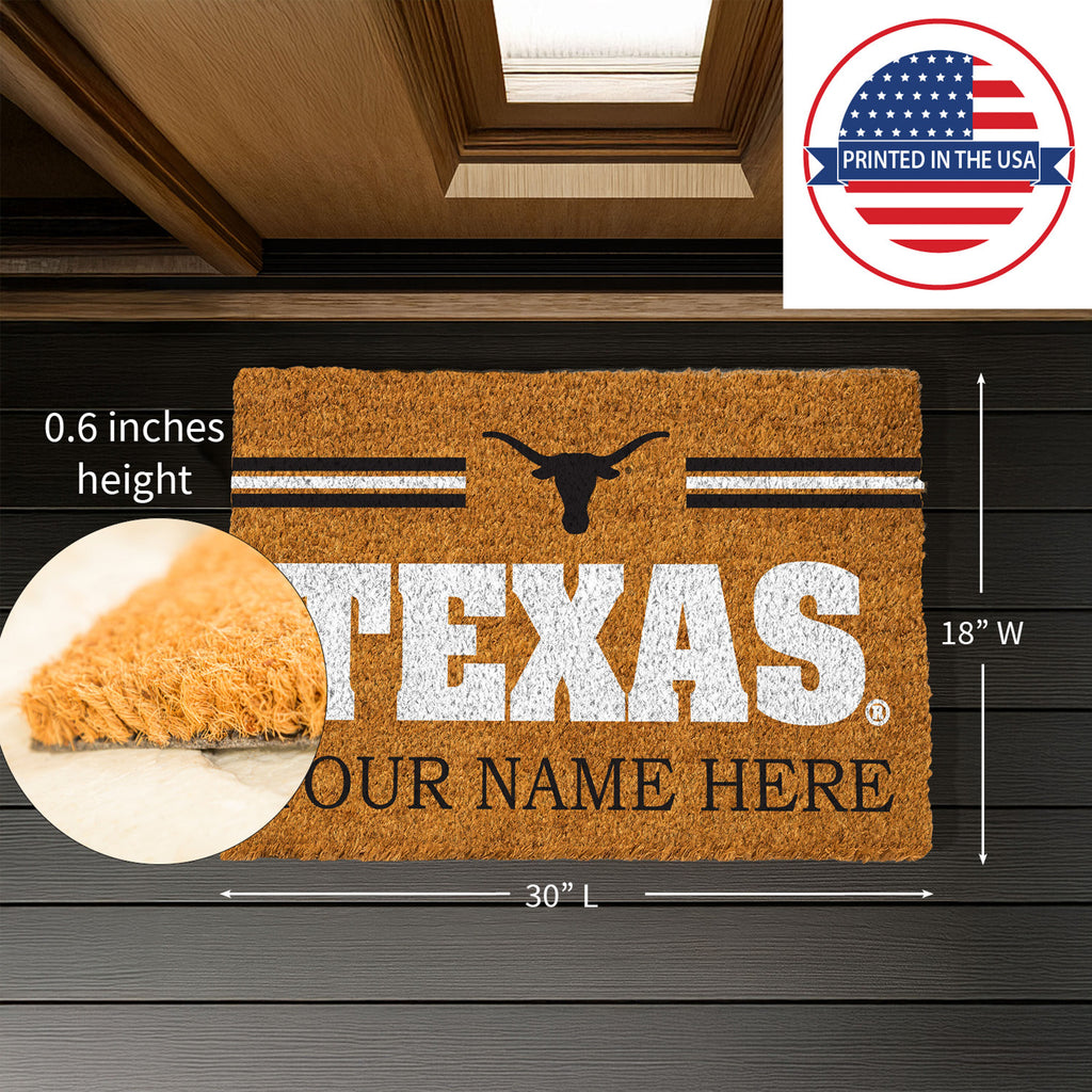 University of Texas Personalized Mat, Natural Coir with Color Logo, 30" x 18", Slide 8 of 15