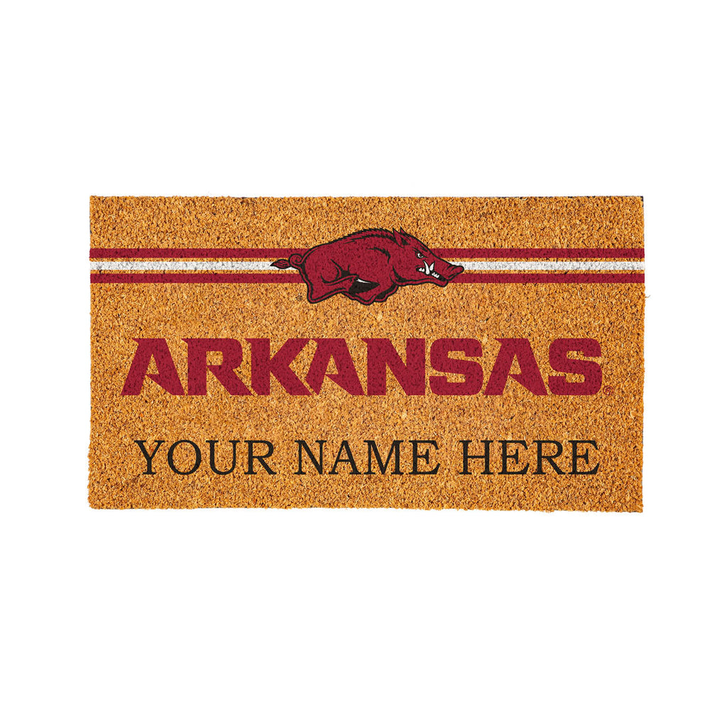 University of Arkansas Personalized Mat, Natural Coir with Color Logo, 30" x 18", Slide 15 of 15
