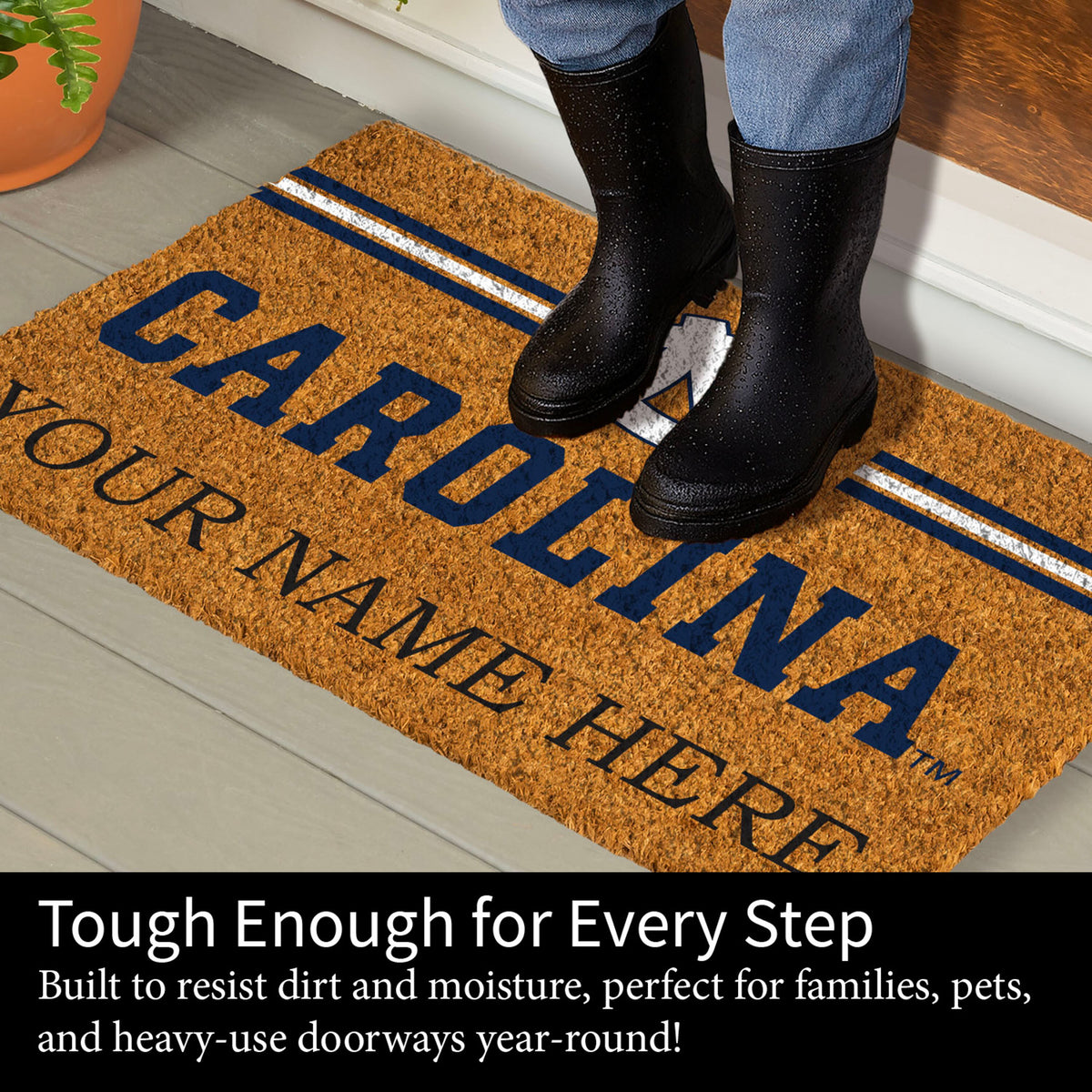 University of North Carolina Personalized Mat, Natural Coir with Color Logo, 30" x 18", Slide 8 of 15