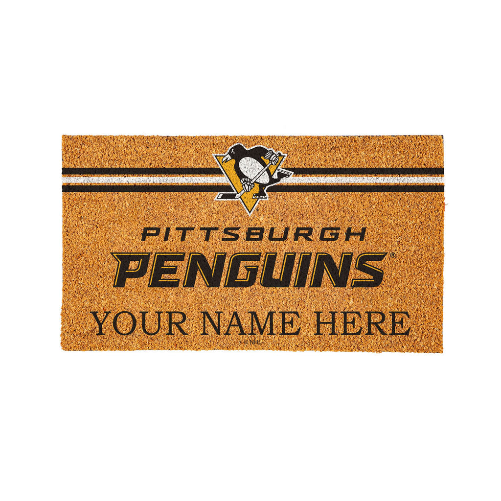 Pittsburgh Penguins Personalized Mat, Natural Coir with Color Logo, 30" x 18", Slide 13 of 15