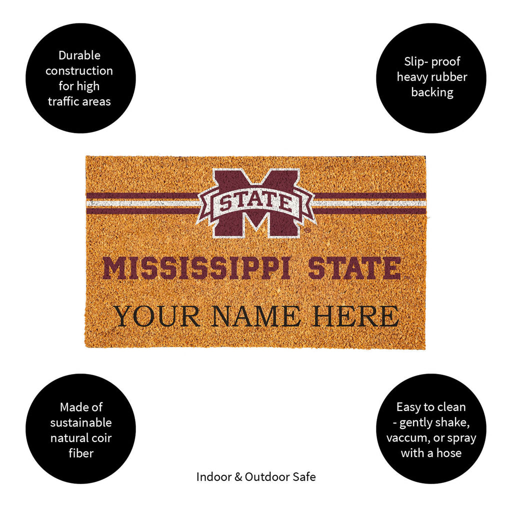 Mississippi State University Personalized Mat, Natural Coir with Color Logo, 30" x 18", Slide 14 of 15