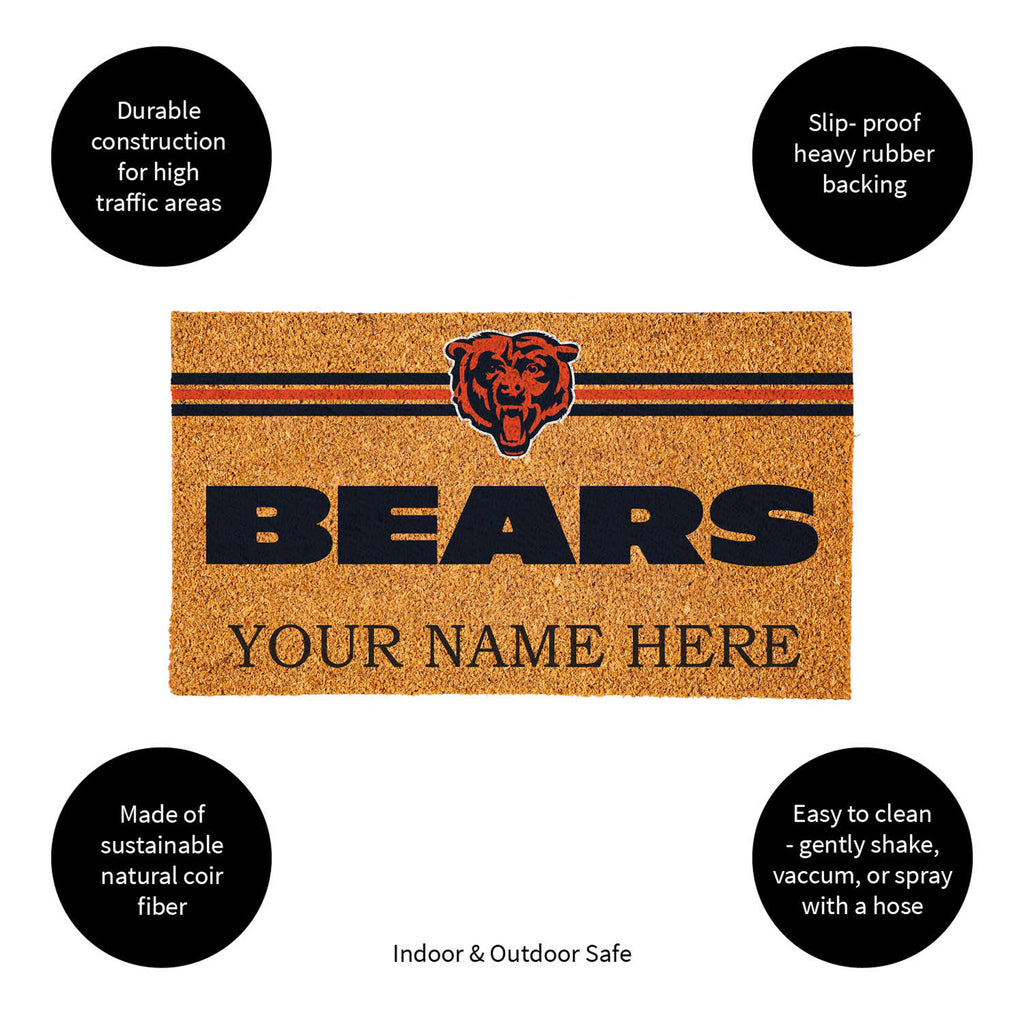 Chicago Bears Personalized Mat, Natural Coir with Color Logo, 30" x 18", Slide 14 of 15