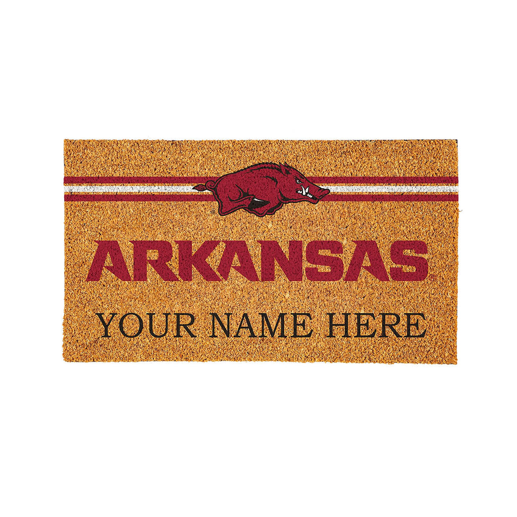 University of Arkansas Personalized Mat, Natural Coir with Color Logo, 30" x 18"