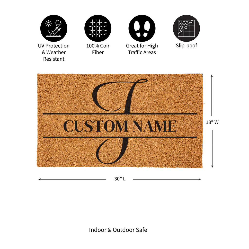 Modern Personalized Monogram Coir Mat 18"x30", Slide 37 of 40