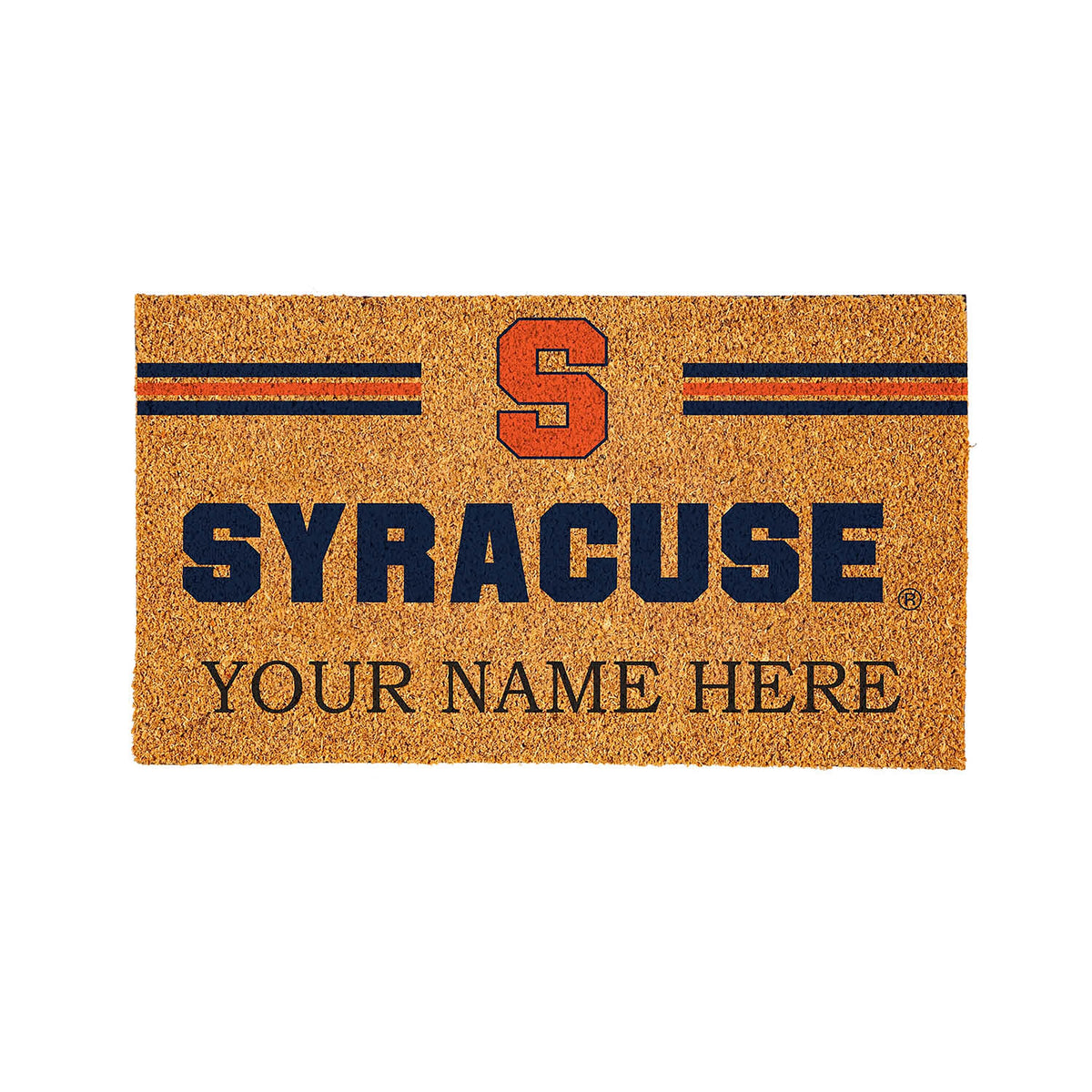 Syracuse University Personalized Mat, Natural Coir with Color Logo, 30" x 18"