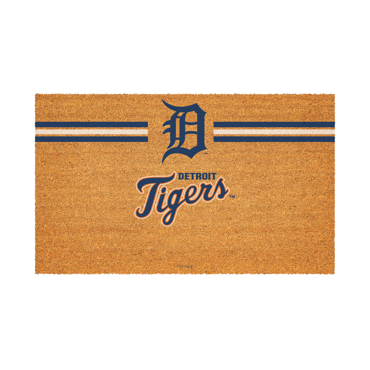 Detroit Tigers Personalized Mat, Natural Coir with Color Logo, 30" x 18", Slide 2 of 4