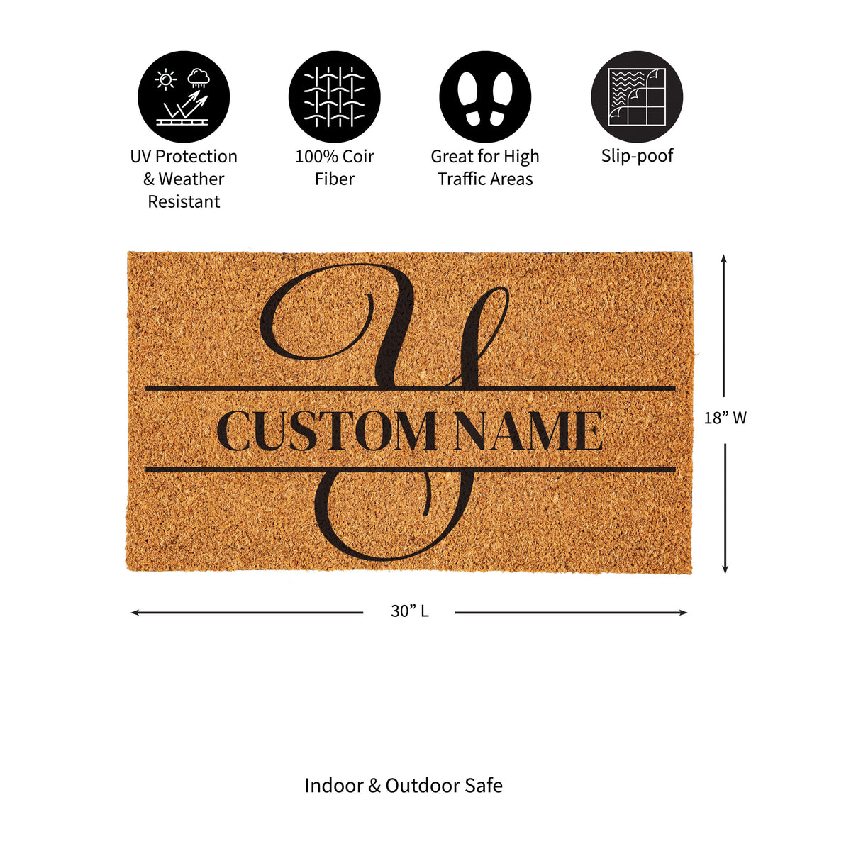 Modern Personalized Monogram Coir Mat 18"x30", Slide 26 of 40