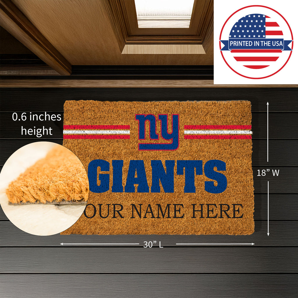 New York Giants Personalized Mat, Natural Coir with Color Logo, 30" x 18", Slide 5 of 15