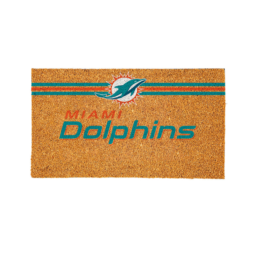 Miami Dolphins Personalized Mat, Natural Coir with Color Logo, 30" x 18", Slide 15 of 15
