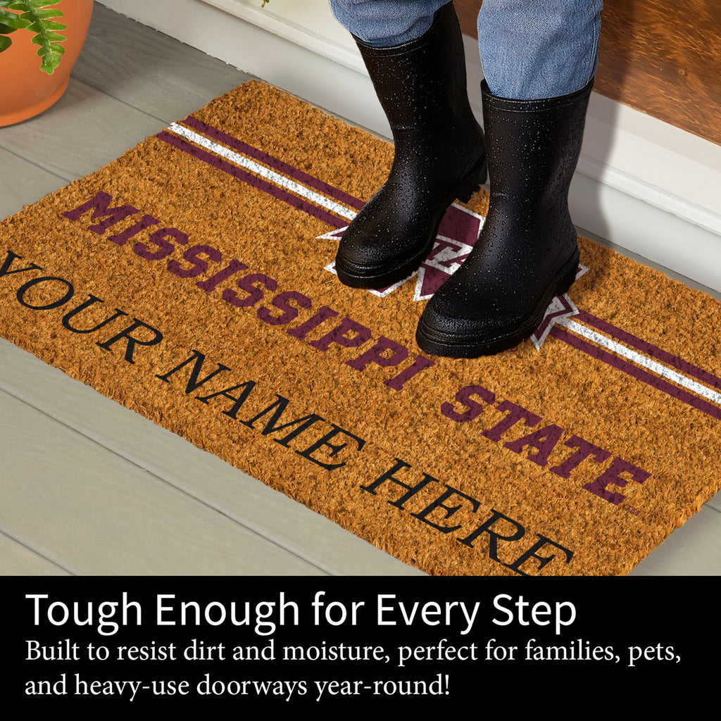 Mississippi State University Personalized Mat, Natural Coir with Color Logo, 30" x 18", Slide 8 of 15