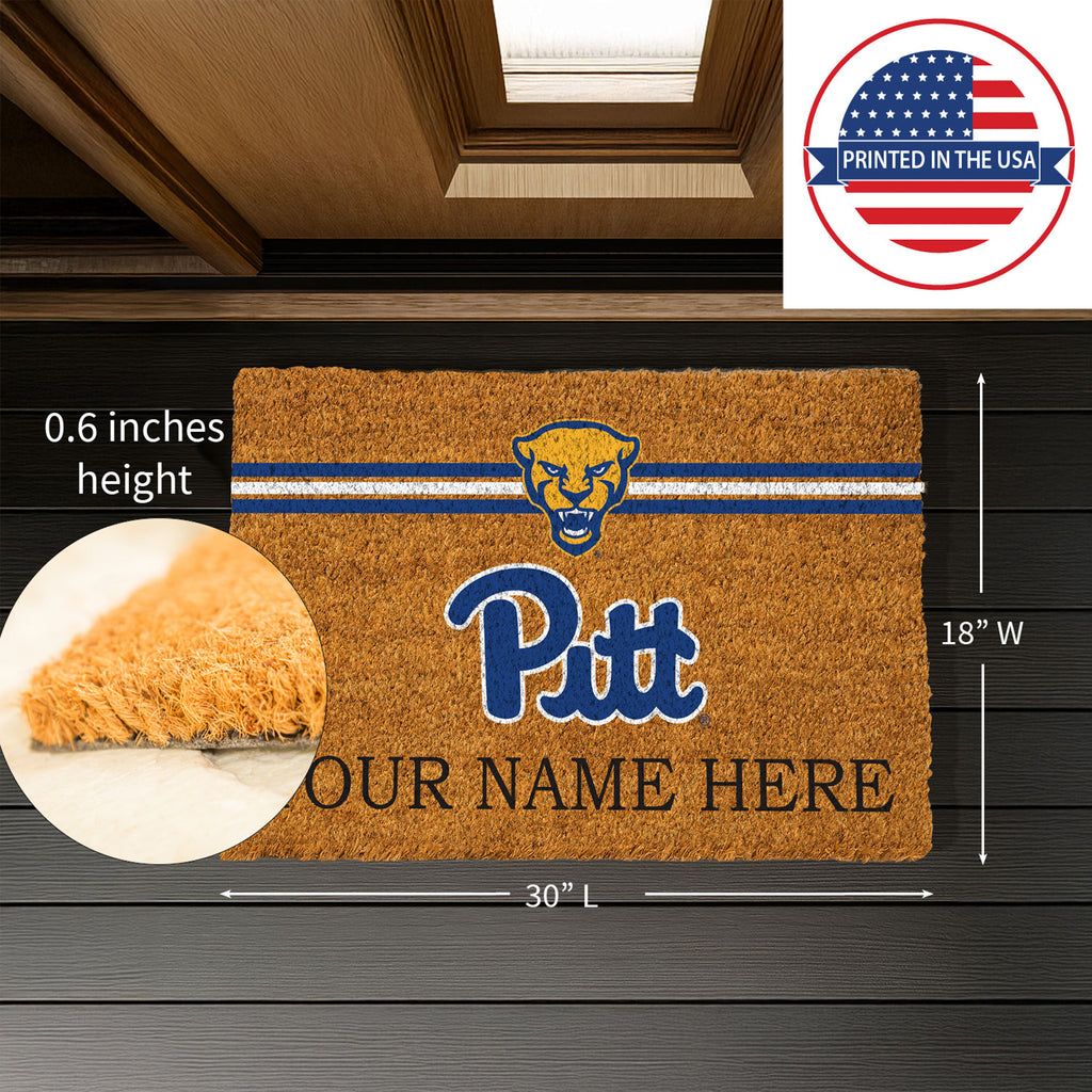 University of Pittsburgh Personalized Mat, Natural Coir with Color Logo, 30" x 18", Slide 8 of 15