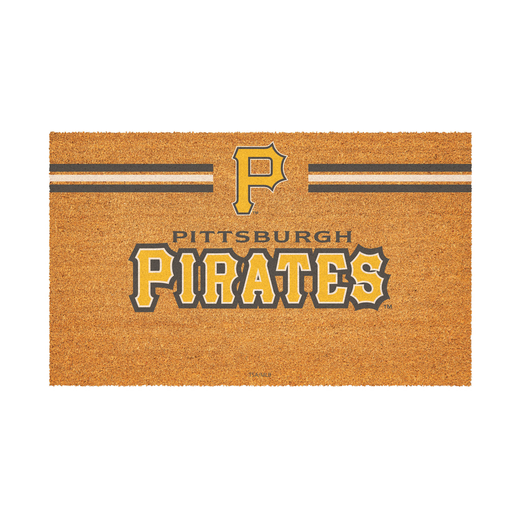 Pittsburgh Pirates Personalized Mat, Natural Coir with Color Logo, 30" x 18", Slide 2 of 4