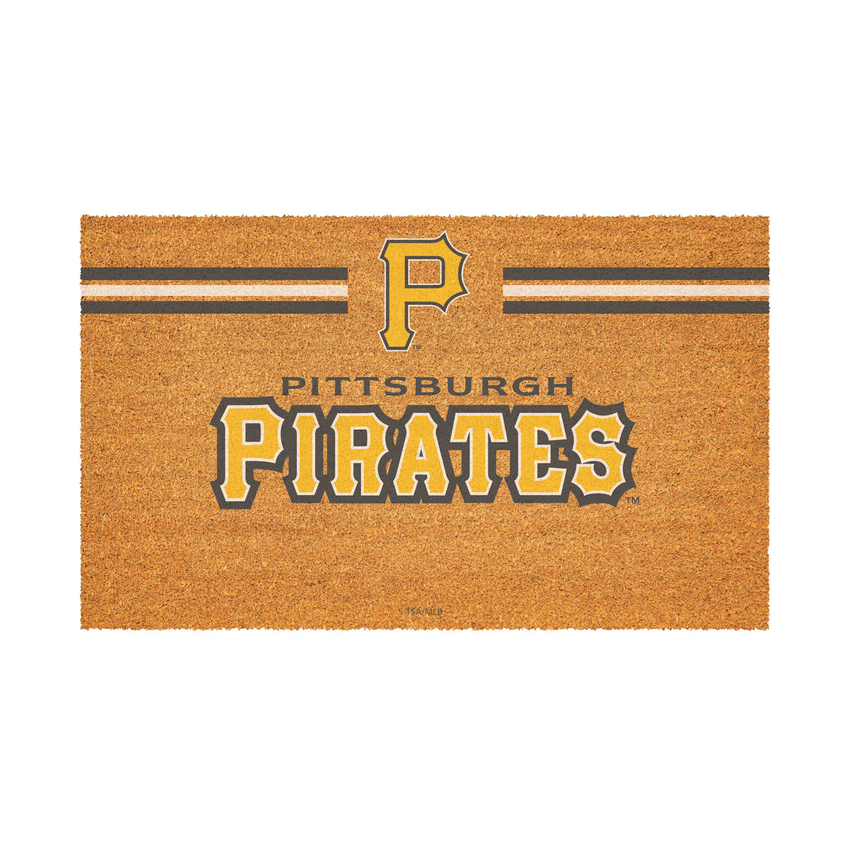Pittsburgh Pirates Personalized Mat, Natural Coir with Color Logo, 30" x 18", Slide 2 of 4