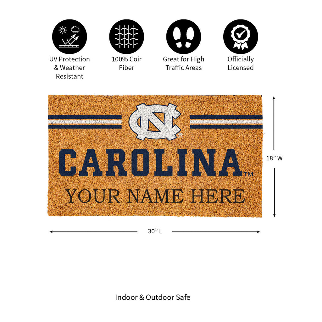 University of North Carolina Personalized Mat, Natural Coir with Color Logo, 30" x 18", Slide 13 of 15