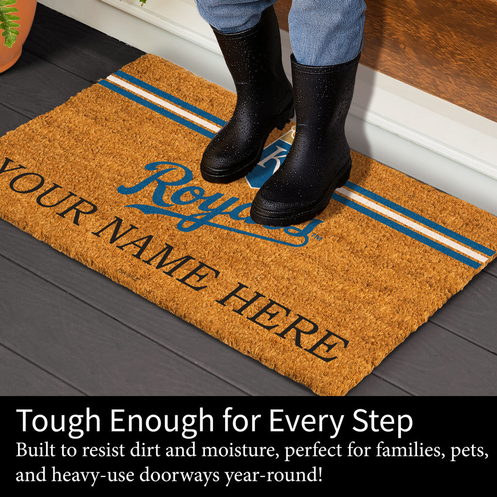Kansas City Royals Personalized Mat, Natural Coir with Color Logo, 30" x 18", Slide 4 of 4