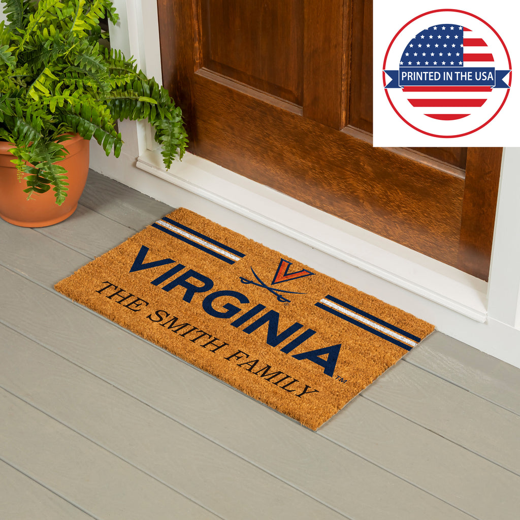 University of Virginia Personalized Mat, Natural Coir with Color Logo, 30" x 18", Slide 11 of 15