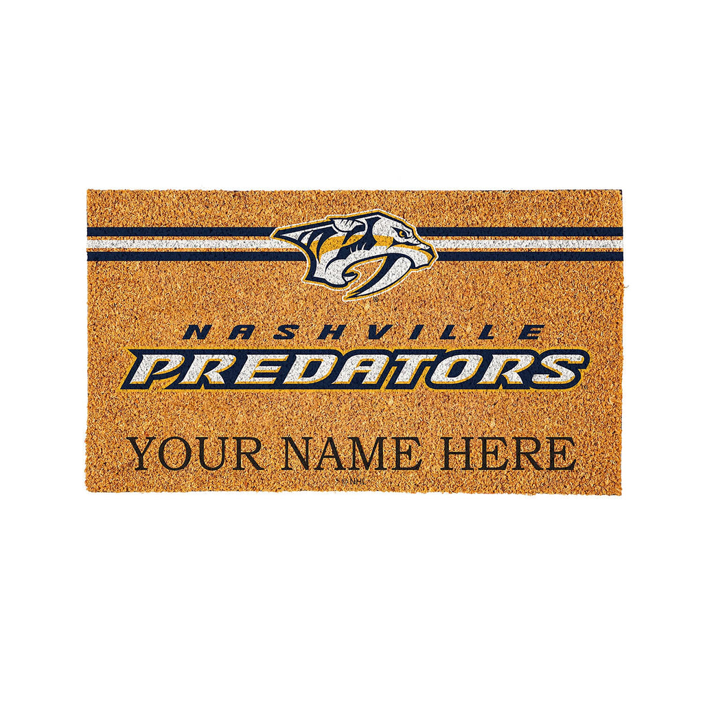 Nashville Predators Personalized Mat, Natural Coir with Color Logo, 30" x 18"