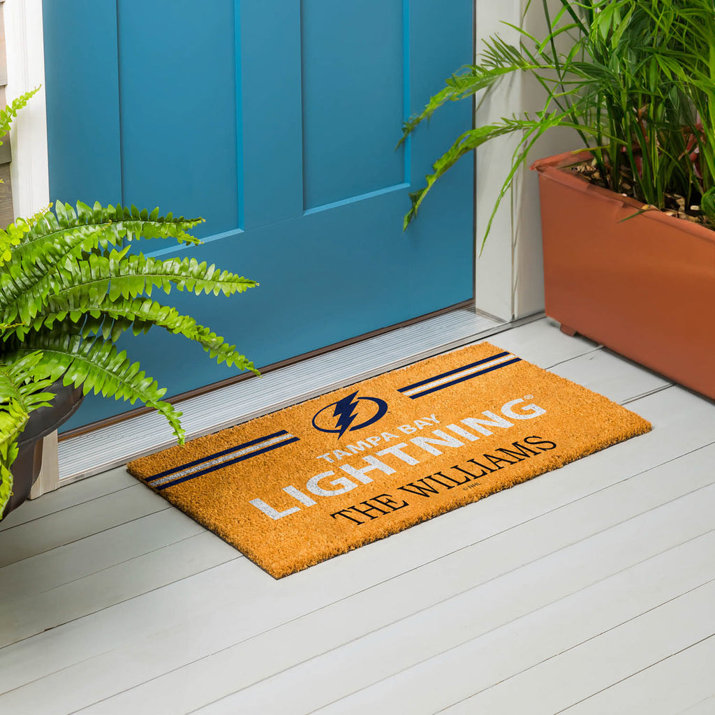 Tampa Bay Lightning Personalized Mat, Natural Coir with Color Logo, 30" x 18", Slide 12 of 15