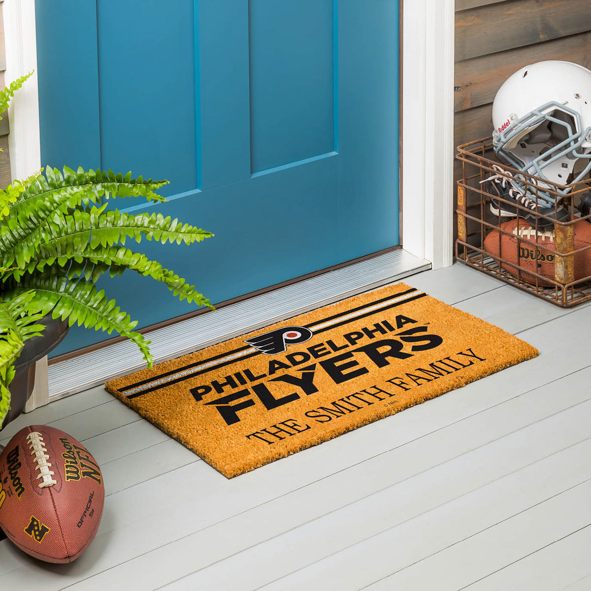 Philadelphia Flyers Personalized Mat, Natural Coir with Color Logo, 30" x 18", Slide 13 of 15