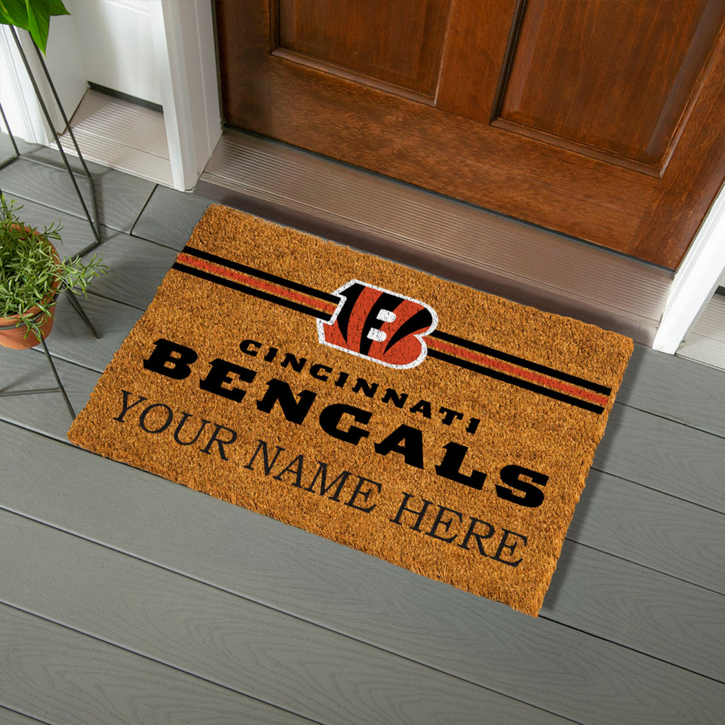 Cincinnati Bengals Personalized Mat, Natural Coir with Color Logo, 30" x 18", Slide 3 of 15