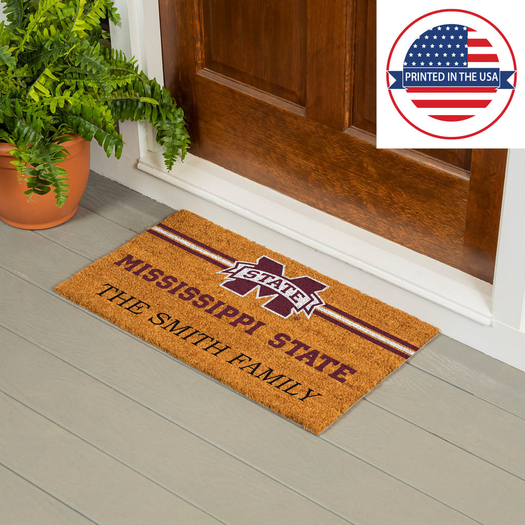 Mississippi State University Personalized Mat, Natural Coir with Color Logo, 30" x 18", Slide 9 of 15