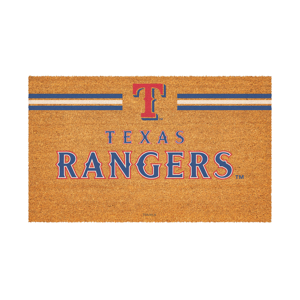 Texas Rangers Personalized Mat, Natural Coir with Color Logo, 30" x 18", Slide 2 of 4