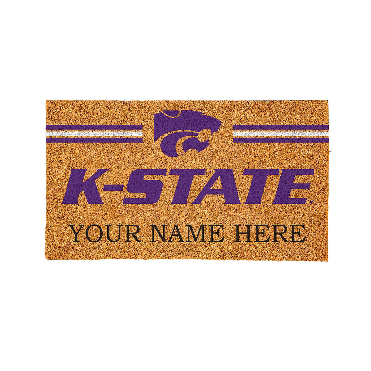 Kansas State University Personalized Mat, Natural Coir with Color Logo, 30" x 18"