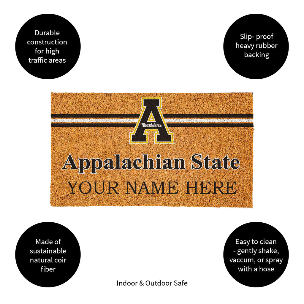 Appalachian State University Personalized Mat, Natural Coir with Color Logo, 30" x 18", Slide 13 of 15