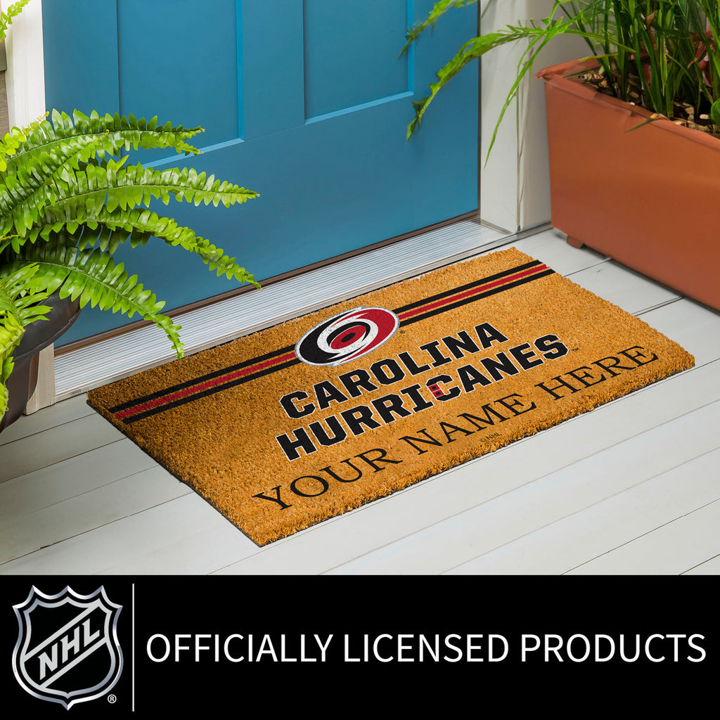 Carolina Hurricanes Personalized Mat, Natural Coir with Color Logo, 30" x 18", Slide 7 of 15