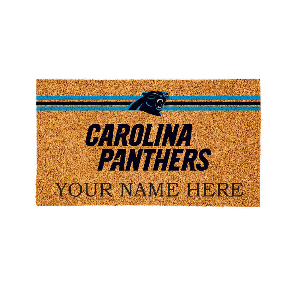 Carolina Panthers Personalized Mat, Natural Coir with Color Logo, 30" x 18", Slide 9 of 15
