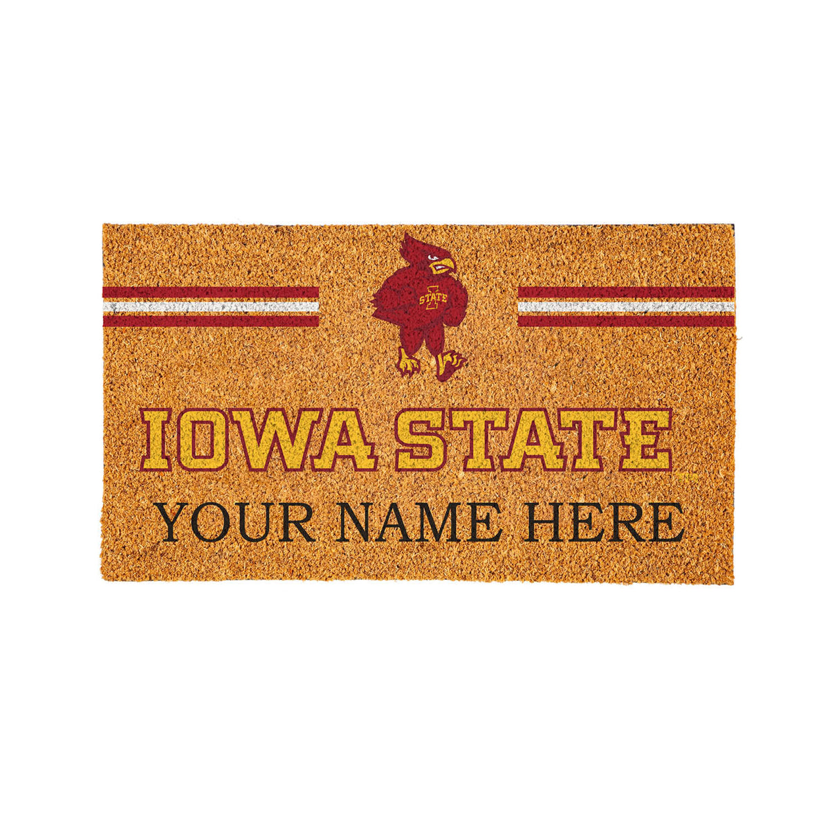 Iowa State University Personalized Mat, Natural Coir with Color Logo, 30" x 18", Slide 9 of 15