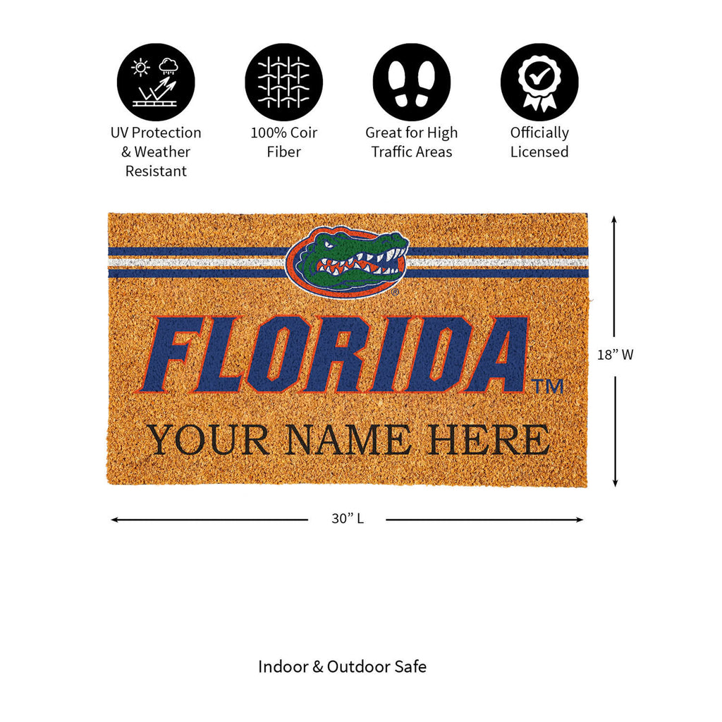 University of Florida Personalized Mat, Natural Coir with Color Logo, 30" x 18", Slide 14 of 15