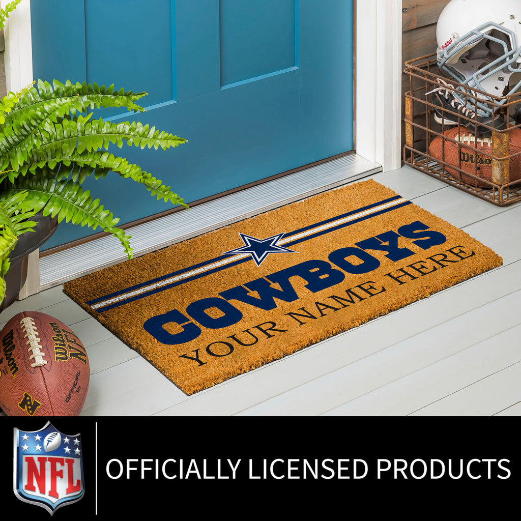 Dallas Cowboys Personalized Mat, Natural Coir with Color Logo, 30" x 18", Slide 7 of 15