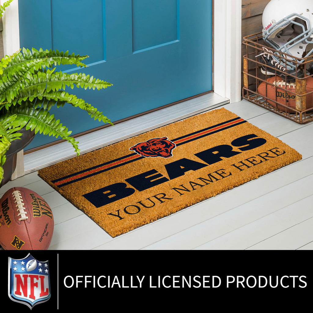 Chicago Bears Personalized Mat, Natural Coir with Color Logo, 30" x 18", Slide 8 of 15